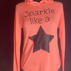 Justice Coral Hoodie with Black Star